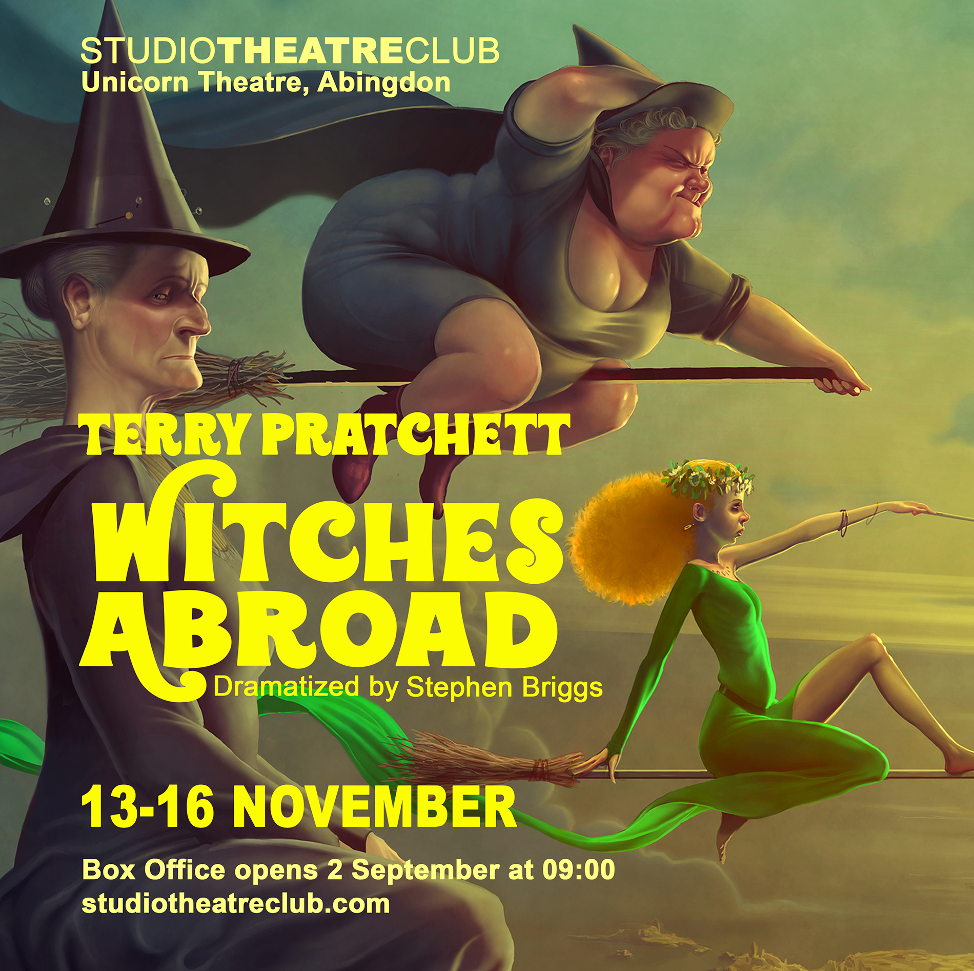 witches abroad square for FoA small A new dramatization by Terry's friend Stephen Briggs. Promo Graphic